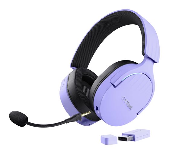 Trust GXT491 Fayzo Ohraufliegender Bluetooth Kopfhörer kabelgebunden&kabellos 22 h Laufzeit USB Typ-A  (Schwarz, Violett) f&uuml;r 64,49 Euro