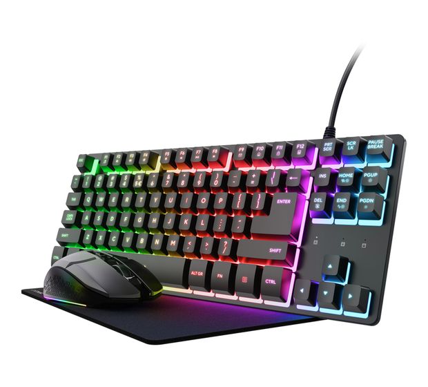 Trust GXT794 3-in-1 Gaming RGB-LED Gaming Tastatur USB  (Schwarz) f&uuml;r 44,99 Euro