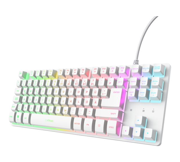 Trust GXT833PS Thado TKL LED Gaming Tastatur USB  (Weiß) f&uuml;r 29,99 Euro
