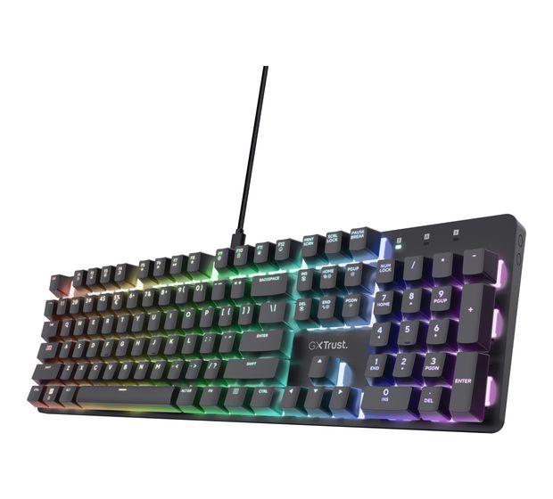 Trust GXT871 Zora RGB-LED Gaming Tastatur USB  (Schwarz) f&uuml;r 39,99 Euro