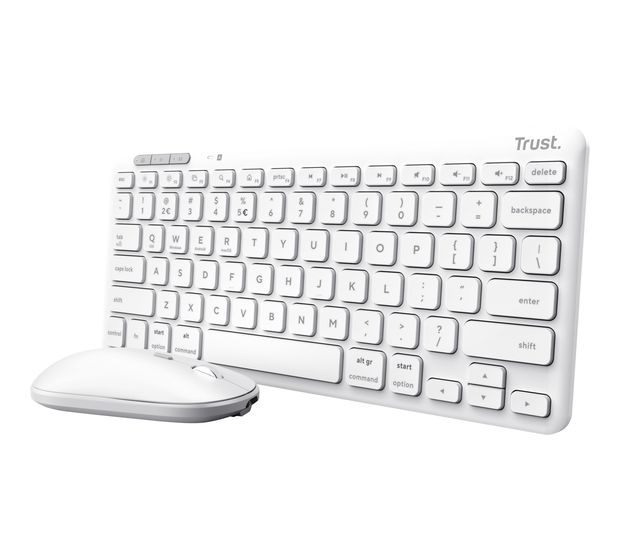 Trust Lyra Compact Wireless Combo Set Büro Tastatur RF Wireless + Bluetooth  (Weiß) f&uuml;r 49,99 Euro