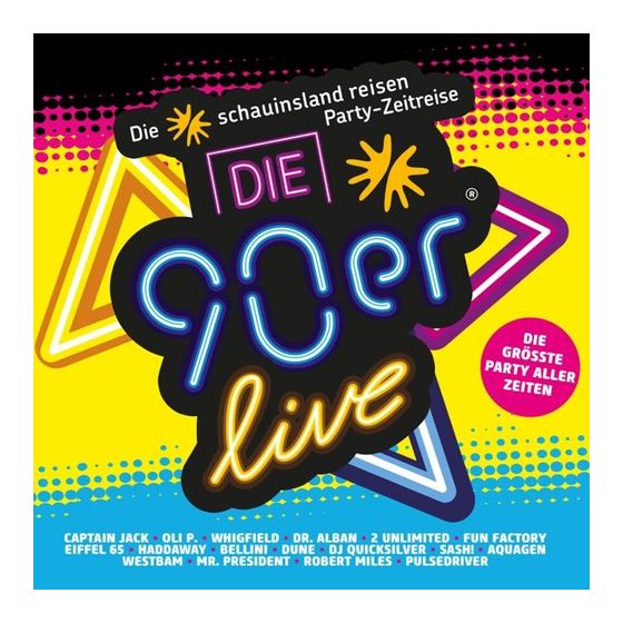 VARIOUS - Die 90er Live - Die Größte 90er Party Aller Zeiten f&uuml;r 11,99 Euro