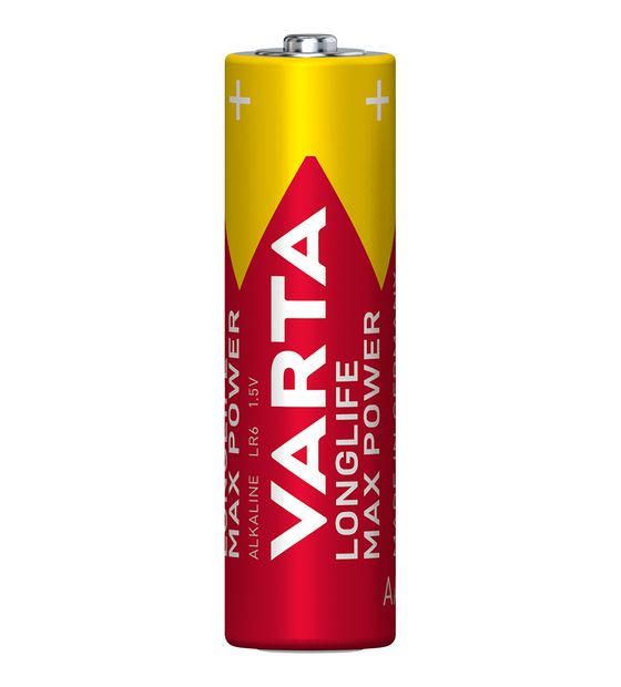 Varta Batterien AA, 4 Stück, Longlife Max Power, Alkaline, 1,5V, ideal für Digitalkamera, Controller, Blutdruckmessgerät, Made in Germany f&uuml;r 6,99 Euro