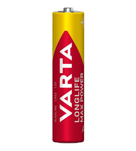 Varta Batterien AAA, 4 Stück, Longlife Max Power, Alkaline, 1,5V, ideal für Digitalkamera, Controller, Blutdruckmessgerät, Made in Germany f&uuml;r 6,99 Euro