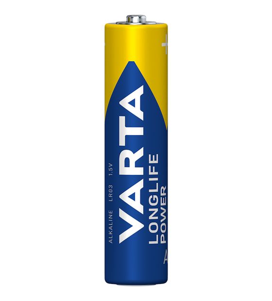 Varta Batterien AAA, 4 Stück, Longlife Power, Alkaline, 1,5V, ideal für Spielzeug, Funkmaus, Taschenlampen, Made in Germany f&uuml;r 4,99 Euro