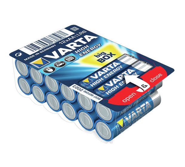 Varta Longlife Power Batterie AA Alkali 1,5 V 12 Stück  (Blau/Silber) f&uuml;r 7,99 Euro