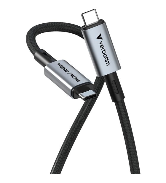 Verbatim 31847 40 Gbit/s Stecker Rundkabel USB C auf USB C bis 240 W 1,2 m  (Schwarz) f&uuml;r 16,99 Euro