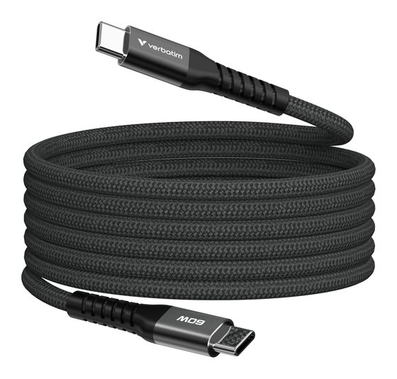 Verbatim 31859 0,48 Gbit/s Stecker Rundkabel USB C auf USB C bis 60 W 1,2 m  (Schwarz) f&uuml;r 11,99 Euro