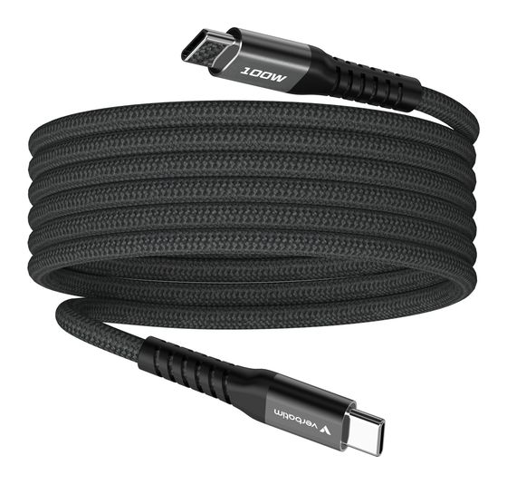 Verbatim 31863 0,48 Gbit/s Stecker Rundkabel USB C auf USB C bis 100 W 1,2 m  (Schwarz) f&uuml;r 14,49 Euro