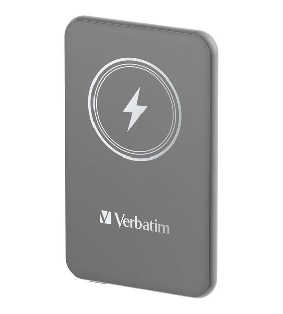 Verbatim Charge 'n' Go 5000 mAh Powerbank USB Typ-C Kabelloses Laden  (Grau) f&uuml;r 28,99 Euro