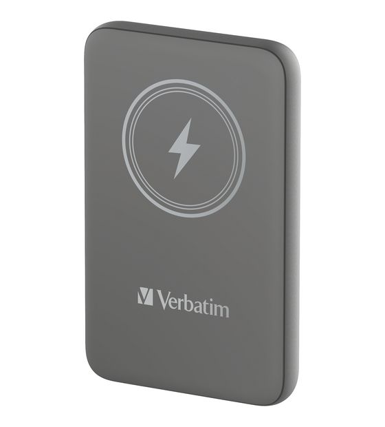 Verbatim Charge 'n' Go 10000 mAh Powerbank USB Typ-C Kabelloses Laden  (Grau) f&uuml;r 37,49 Euro