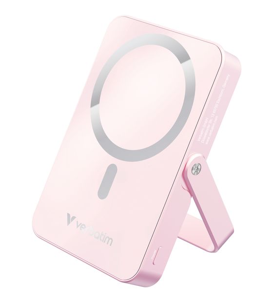 Verbatim Charge 'n' Go Magnetic Wireless 10000 mAh Powerbank USB Typ-C Kabelloses Laden  (Pink) f&uuml;r 44,99 Euro
