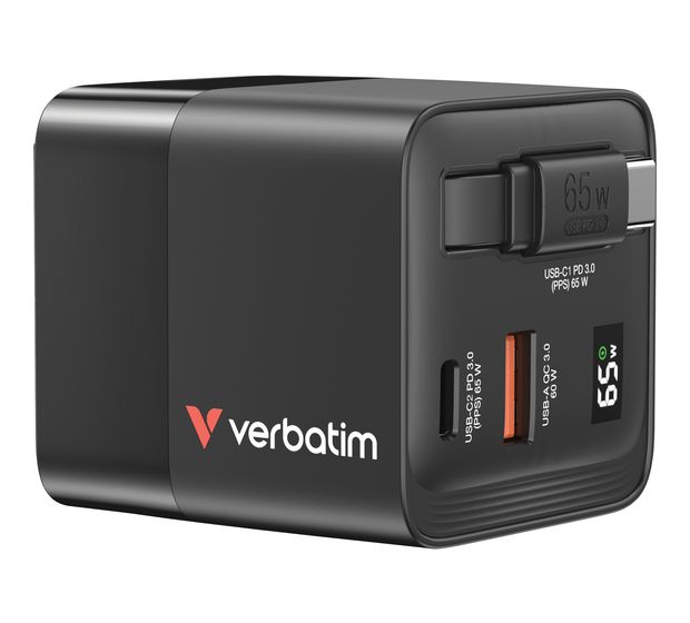 Verbatim GaN Charger 65W f&uuml;r 31,99 Euro