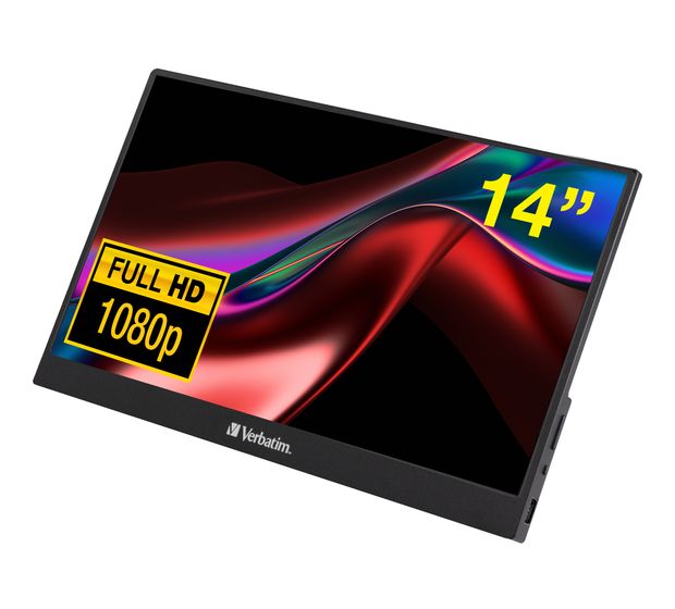 Verbatim PM-14 Full HD Monitor 35,6 cm (14 Zoll) 16:9 6 ms 220 cd/m²  (Schwarz) f&uuml;r 144,99 Euro
