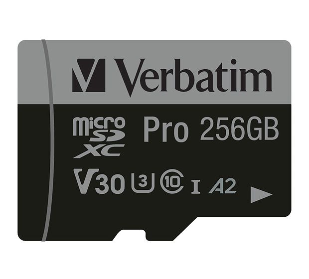 Verbatim Pro MicroSDXC Speicherkarte 256 GB Class 3 (U3) Klasse 10 f&uuml;r 39,99 Euro