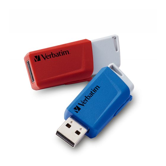 Verbatim Store 'n' Click USB Typ-A Stick 32 GB  (Blau, Grau, Rot) f&uuml;r 20,99 Euro