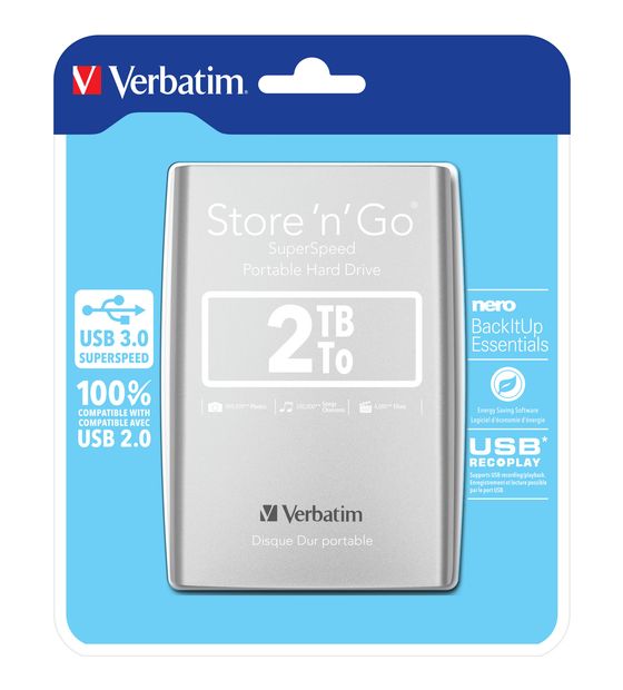 Verbatim Store 'n' Go 2 TB externe Festplatte Micro-USB B  (Silber) f&uuml;r 109,99 Euro