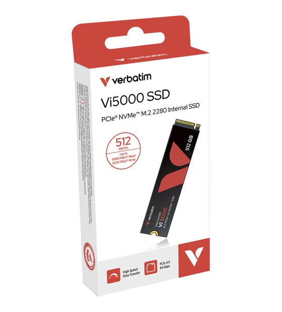 Verbatim Vi5000 512 GB SSD PCI Express 4.0 M.2  (Schwarz) f&uuml;r 151,99 Euro