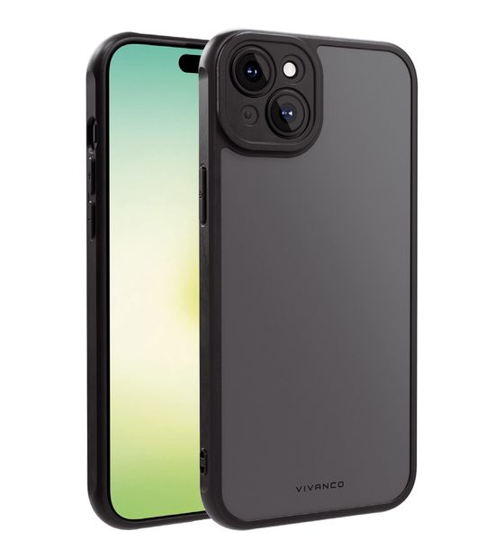 Vivanco Frosted Cover für Apple iPhone 15 Plus (Schwarz, Transparent) f&uuml;r 16,99 Euro