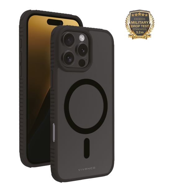 Vivanco Mag Solid Elite Cover für Apple iPhone 16 Pro Max (Schwarz, Durchscheinend) f&uuml;r 24,99 Euro