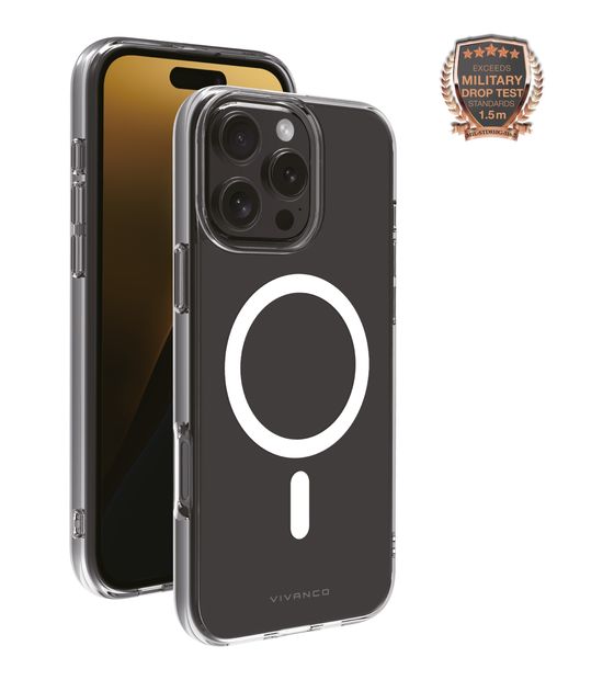 Vivanco Mag Steady Anti Shock Cover für Apple iPhone 16 Pro Max  (Transparent, Weiß) f&uuml;r 19,99 Euro