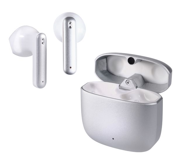 Vivanco Metal Pair In-Ear Bluetooth Kopfhörer Kabellos TWS 4,5 h Laufzeit  (Silber) f&uuml;r 34,99 Euro