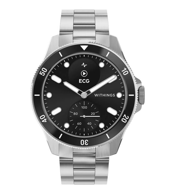 Withings ScanWatch Nova Hybrid 42 mm  Smartwatch Rund 282 ppi  (Schwarz, Edelstahl) f&uuml;r 529,00 Euro