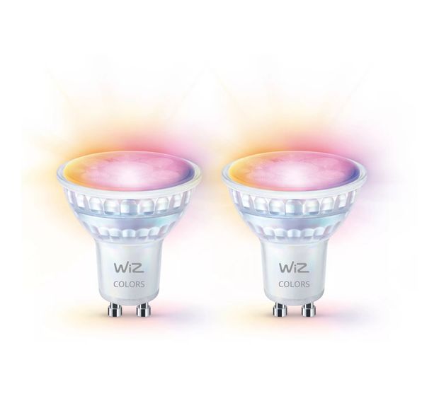 WiZ Tunable White & Color Glas Spot GU10 PAR16 Doppelpack LED Intelligentes Leuchtmittel 55 mm Multi f&uuml;r 23,49 Euro