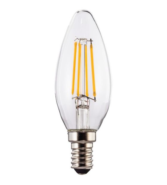 Xavax 112821 LED Lampe Kerze E14 EEK: E 470 lm Warmweiß (2700K) entspricht 40 W Dimmbar f&uuml;r 7,39 Euro