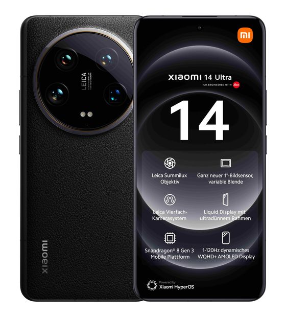 Xiaomi 14 Ultra 512 GB 5G Smartphone 17,1 cm (6.73") Android 50 MP Vierfach Kamera Dual Sim  (Schwarz) f&uuml;r 910,00 Euro