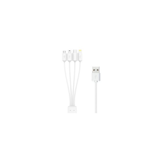 XLayer 214252 Stecker USB A auf USB C/Micro-USB B/Mini-USB B/Lightning 1,5 m  (Weiß) f&uuml;r 7,99 Euro