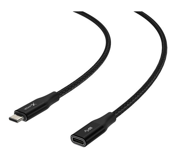 XLayer 219851 10 Gbit/s Stecker USB C auf USB C Buchse bis 100 W 1,5 m  (Schwarz) f&uuml;r 18,49 Euro