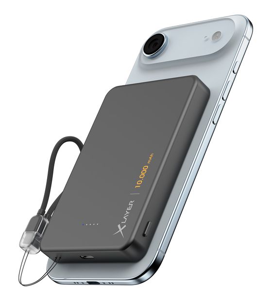 XLayer MagFix Pro 1000 mAh Powerbank USB Typ-C Kabelloses Laden  (Schwarz) f&uuml;r 19,99 Euro