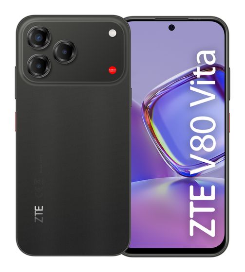 ZTE V80 Vita 256 GB 4G Smartphone 17,1 cm (6.75 Zoll) Android 50 MP Dreifach Kamera Dual Sim WiFi 5 (Midnight Black) f&uuml;r 189,90 Euro
