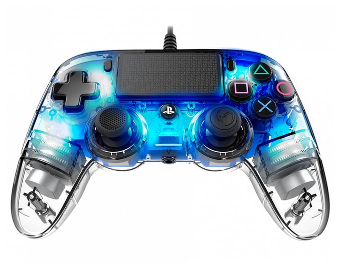 Wired Illuminated Compact Controller Analog / Digital Gamepad PlayStation 4 Verkabelt (Blau, Transparent) 