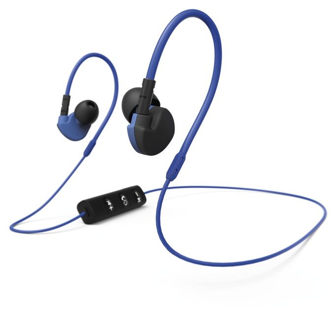 177096 Active BT Over Ear Bluetooth Kopfhörer kabellos (Schwarz, Blau) 
