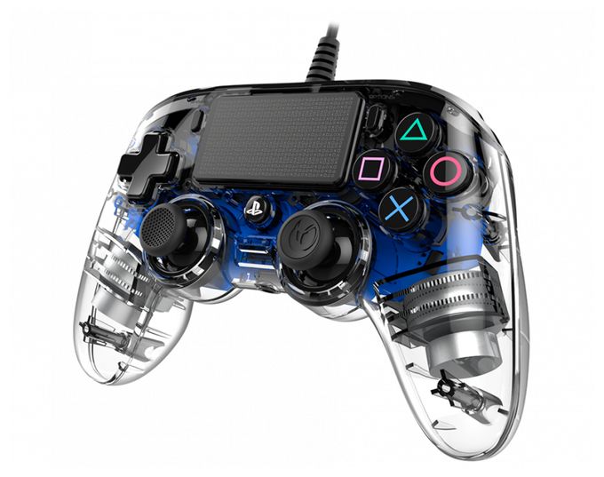 Wired Illuminated Compact Controller Analog / Digital Gamepad PlayStation 4 Verkabelt (Blau, Transparent) 