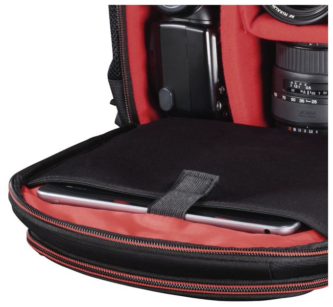 Hama 00139856 Kamera-Rucksack "Miami" 150 22x10x24cm Schwarz,Rot Kamera-Rucksack 220 x 100 x 240 mm (Schwarz, Rot) 