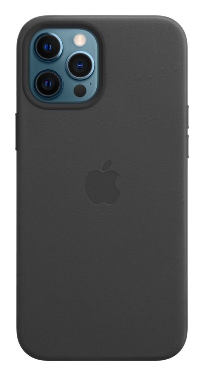 Apple Leder Case mit MagSafe Cover für Apple iPhone 12 Pro Max (Schwarz) für 55,00 Euro