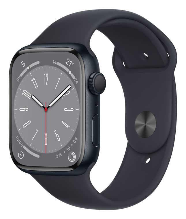 Apple Watch Series 8 Digital 45 mm Smartwatch Rechteckig IP6X 18 h (Schwarz) für 429,00 Euro