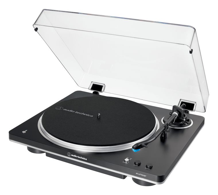 Audio-Technica AT-LP70XBT Audio-Plattenspieler mit Riemenantrieb (Schwarz, Silber) für 239,00 Euro