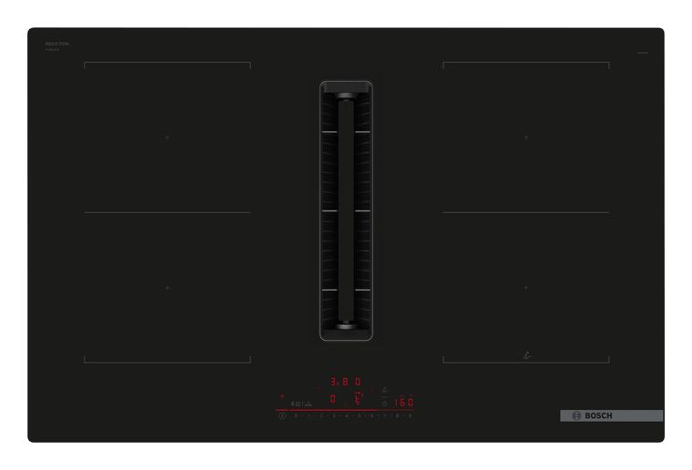 Bosch Serie 6 PVQ811H26E + HEZ9VDSB2 autarkes 80 cm Induktions Kochfeld/Herdplatte 4 Zone(n) mit in­te­grier­tem Dunstabzug f&uuml;r 1.403,00 Euro