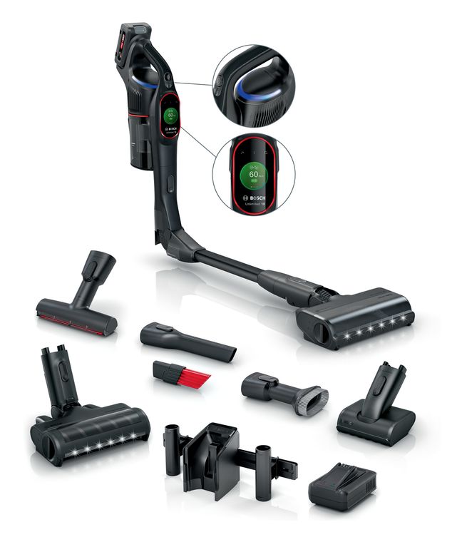 Bosch Unlimited 10 BKS1051POW Handstaubsauger Beutellos bis 80 min Laufzeit 18 V HEPA  (Schwarz) f&uuml;r 444,00 Euro