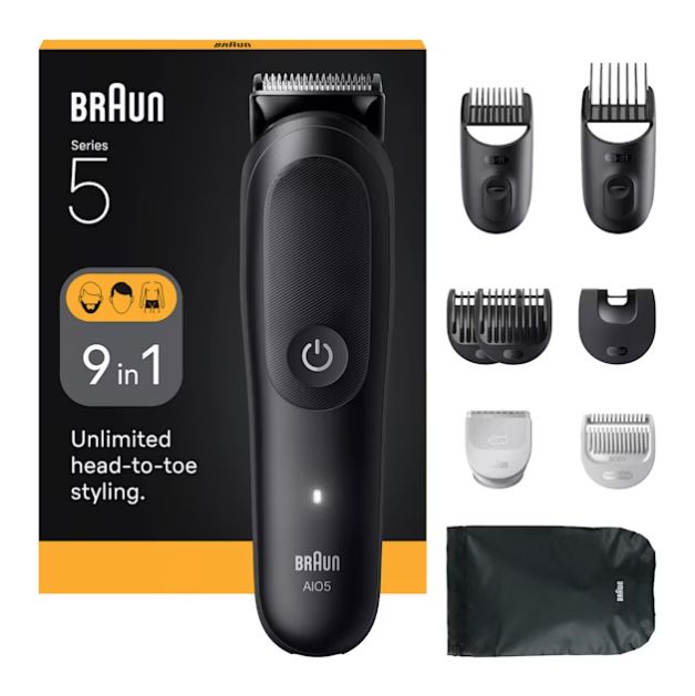 Braun AIO5540 Series 5 Haarschneider Batterie/Akku 6 Aufsteckkämme f&uuml;r 49,99 Euro