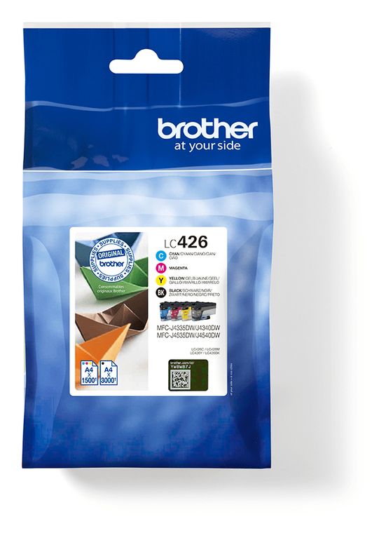 Brother LC-424VAL originale Druckerpatronen Schwarz, Cyan, Magenta, Gelb 3000 Seiten f&uuml;r 65,49 Euro