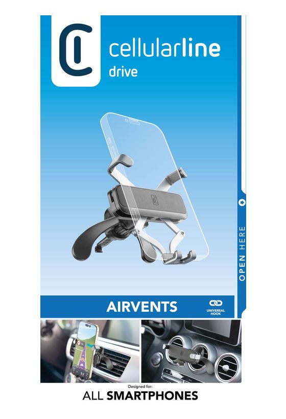 Cellular Line Slide Fit - Universal Smartphone-Halterung im Auto mit leichtes Einführen f&uuml;r 24,99 Euro