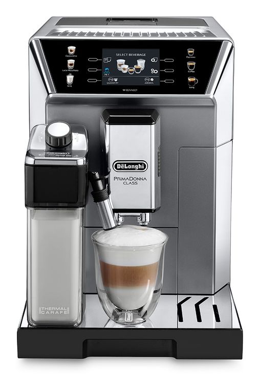 DeLonghi PrimaDonna ECAM 550.85.MS Kaffeevollautomat 19 bar 360 g AutoClean (Metallisch) für 666,00 Euro