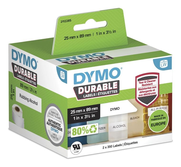 Dymo DYMO Original LabelWriter Hochleistungs-Etiketten | 25 mm x 89 mm | weißes Kunststoff-Etikett | Rolle mit 700 Etiketten | für LabelWriter-Beschriftungsgerät f&uuml;r 103,99 Euro