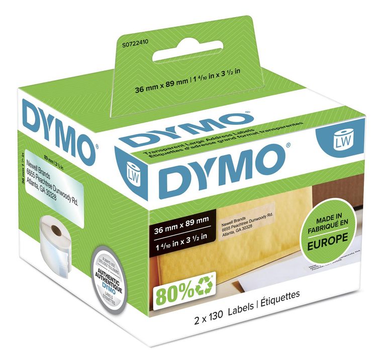 Dymo DYMO Original LabelWriter Adressetiketten (groß) | 36 mm x 89 mm | 12 Rollen mit je 130 leicht ablösbaren Etiketten (1.560 Etiketten) | selbstklebende Etiketten | für LabelWriter-Beschriftungsgerät f&uuml;r 33,99 Euro
