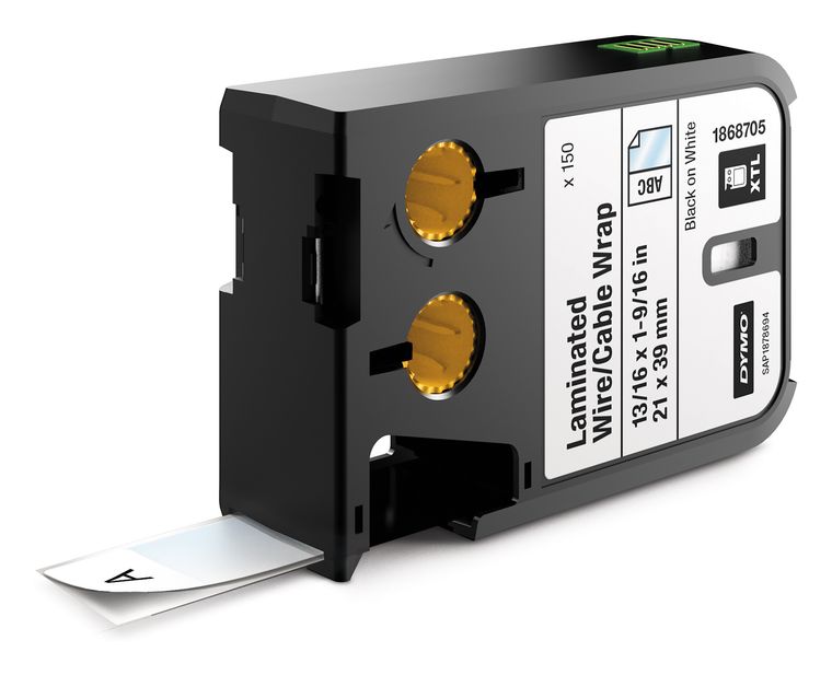 Dymo DYMO XTL Laminiertes Kabeletikett | Vinyl | selbstlaminierend 21 x 39 mm | 150 Etiketten | schwarz auf weiß f&uuml;r 22,99 Euro